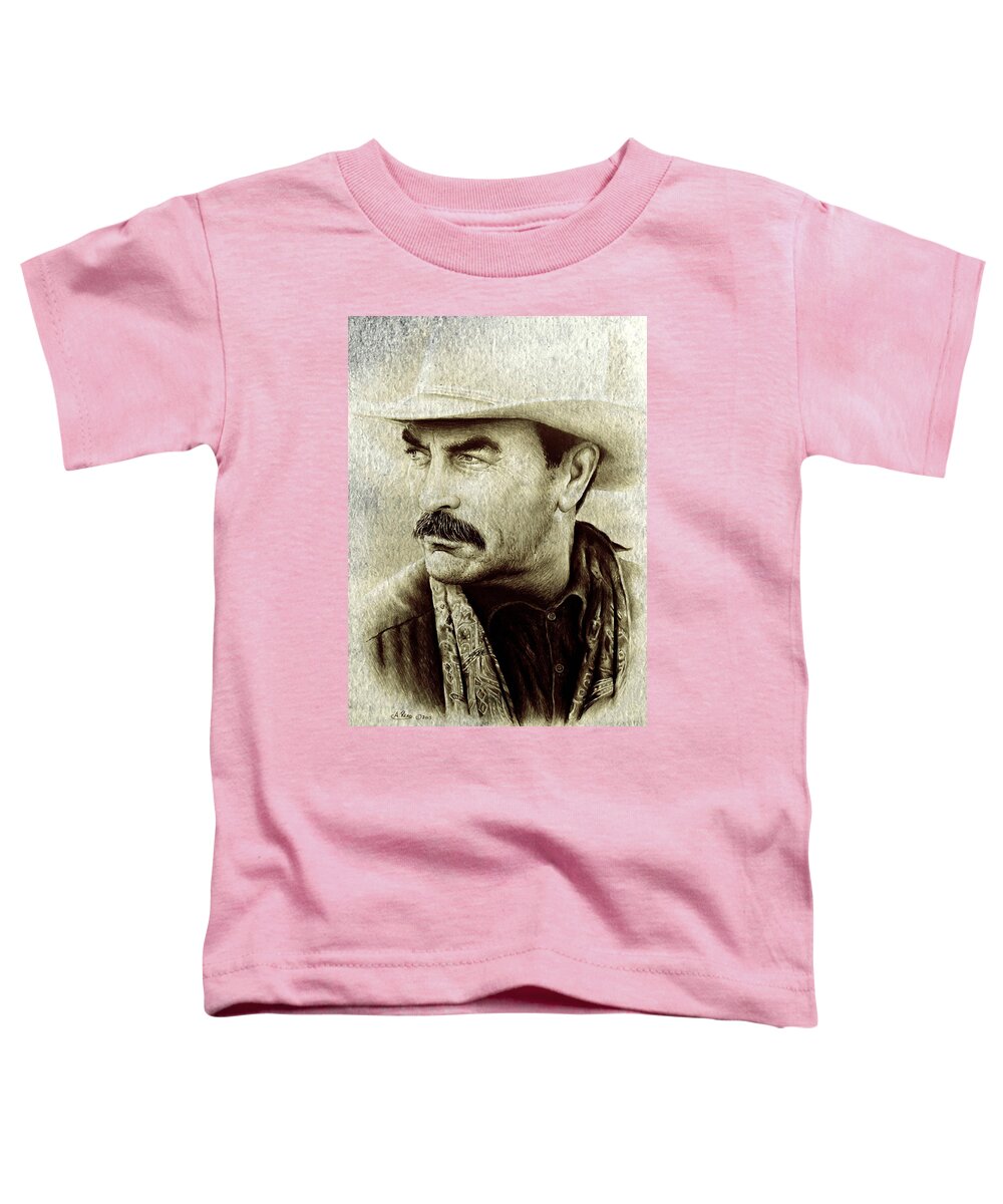 Selleck Toddler T-Shirt featuring the painting Selleck by Andrew Read