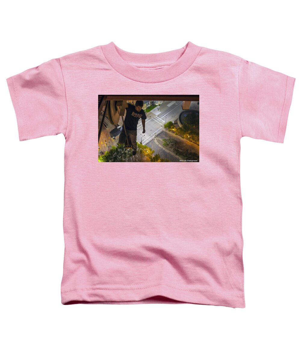 Hanger Toddler T-Shirt featuring the photograph Sitting on the Hook by Tyler Adams