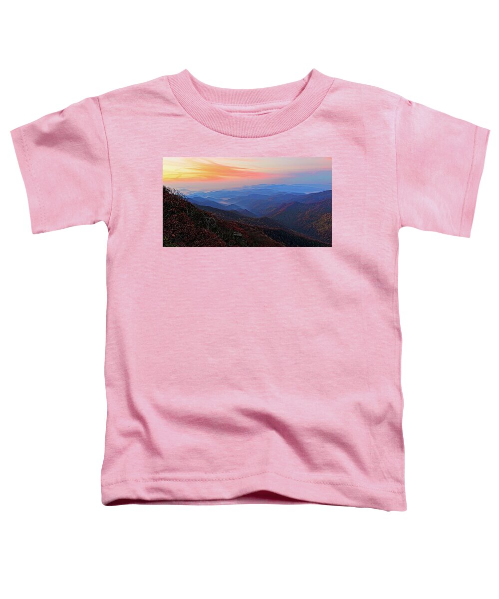 Dawn Toddler T-Shirt featuring the photograph Dawn From Standing Indian Mountain by Daniel Reed