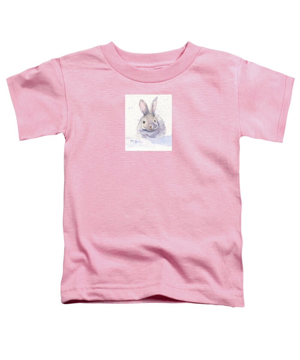 Bunny Toddler T-Shirt featuring the painting Snow Bunny by Marsha Karle