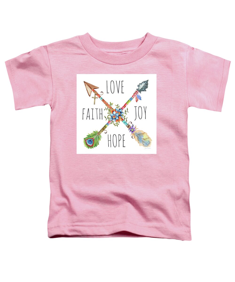 Arrow Toddler T-Shirt featuring the painting Spiritual Arrows-B by Jean Plout