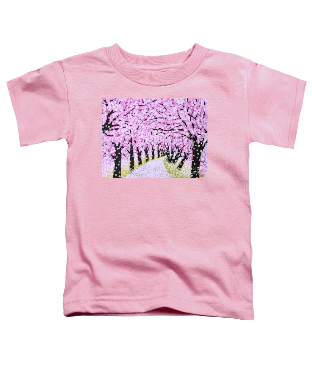 Nature Toddler T-Shirt featuring the painting Spring road by Wonju Hulse