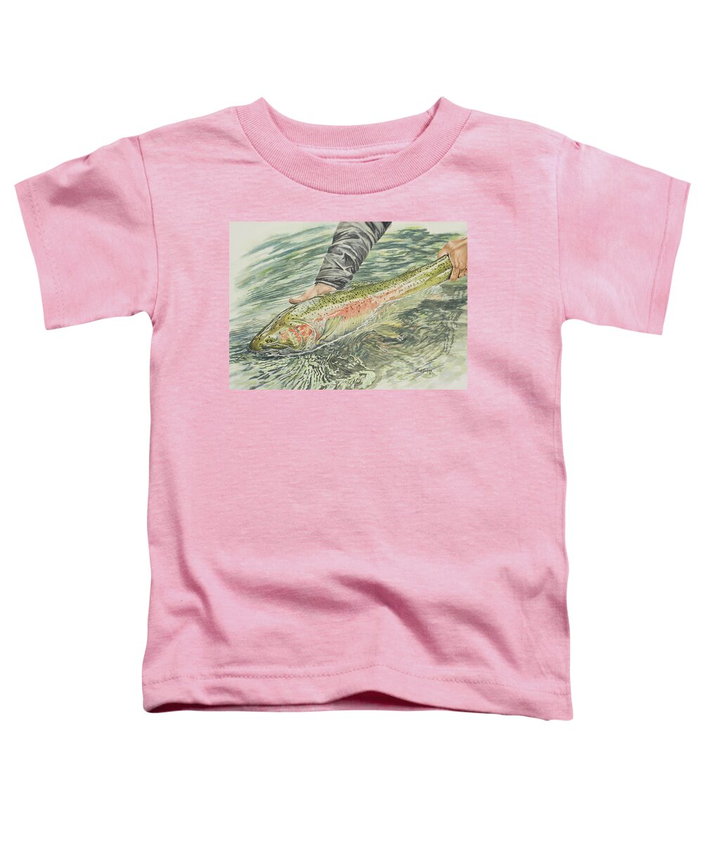 Steelhead Toddler T-Shirt featuring the painting Spring Steel by Link Jackson