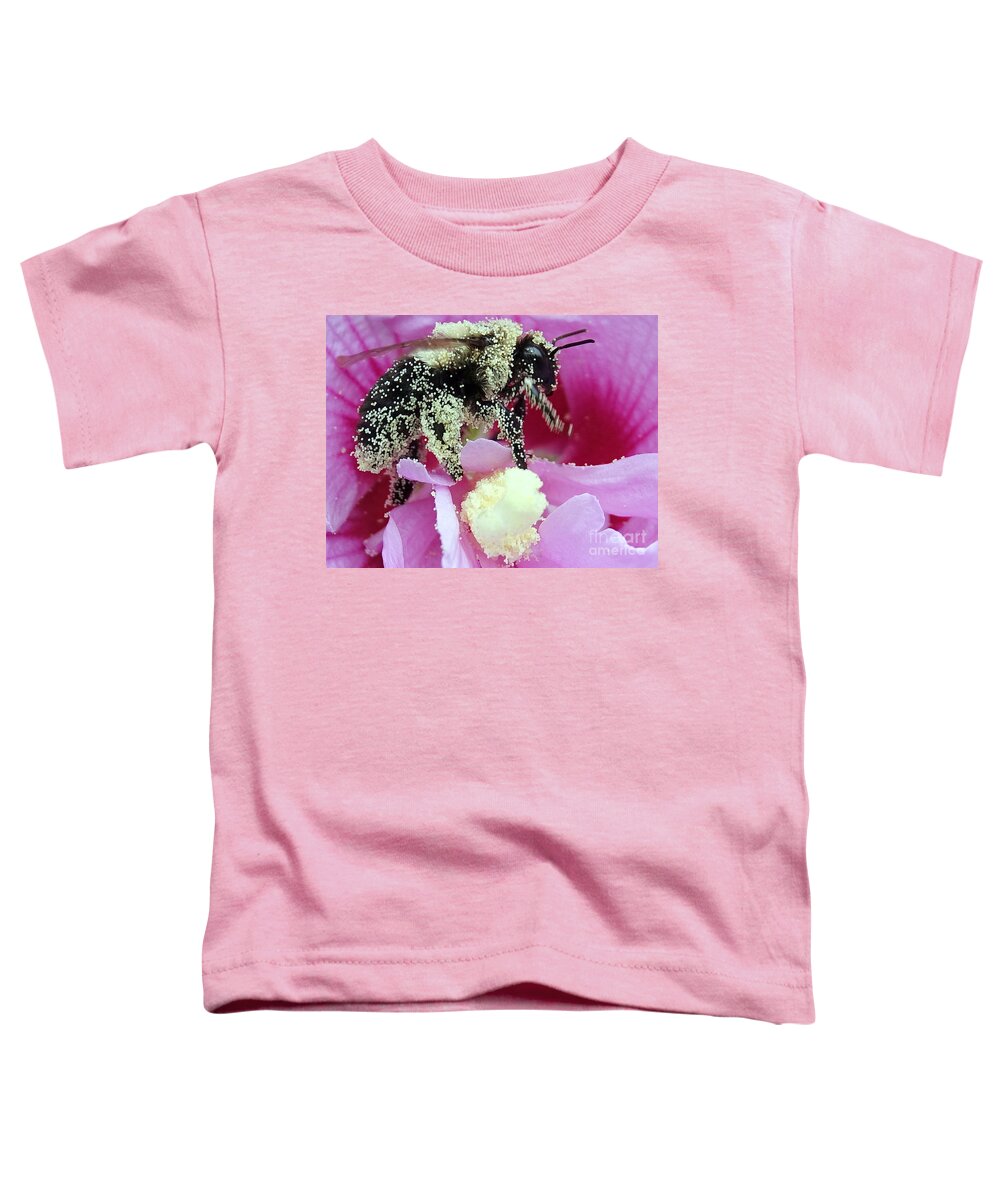 Bee Toddler T-Shirt featuring the photograph Too Much Of A Good Thing by Lori Lafargue