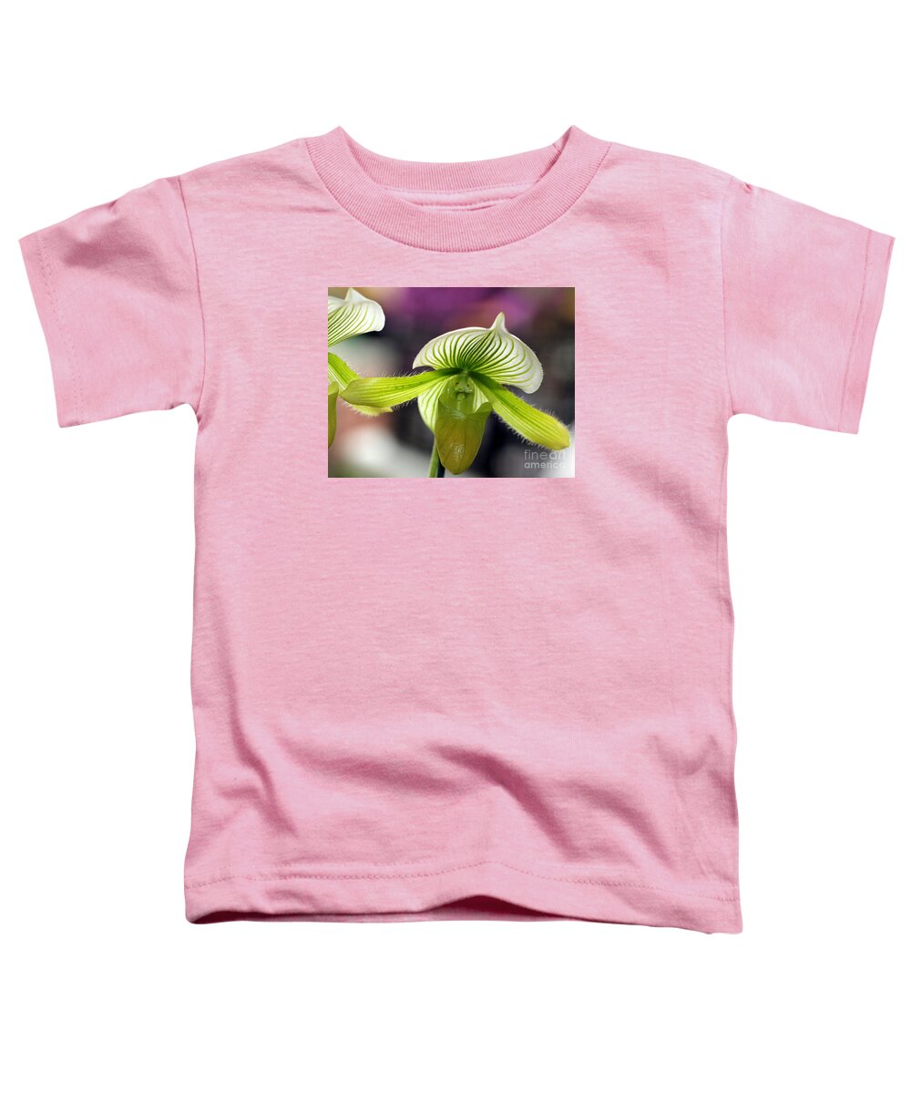 Orchid Toddler T-Shirt featuring the photograph Sticking Out My Tongue by Carol Komassa