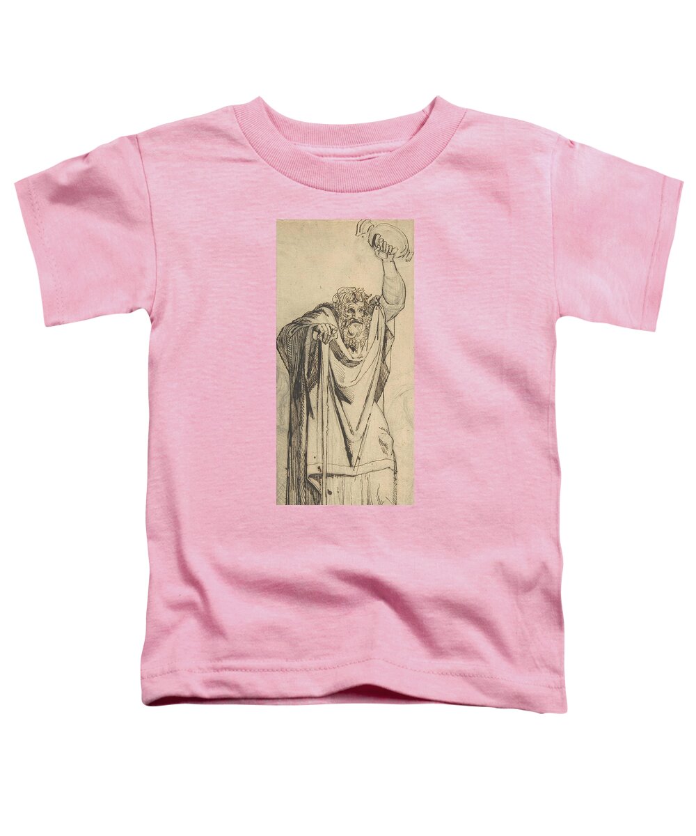 Swiss Art Toddler T-Shirt featuring the drawing Study for the Prophet Jeremiah by Henry Fuseli