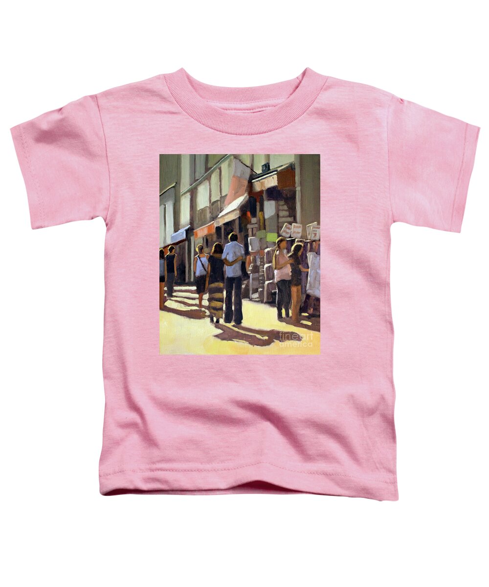 City Toddler T-Shirt featuring the painting Sunday bazaar by Tate Hamilton