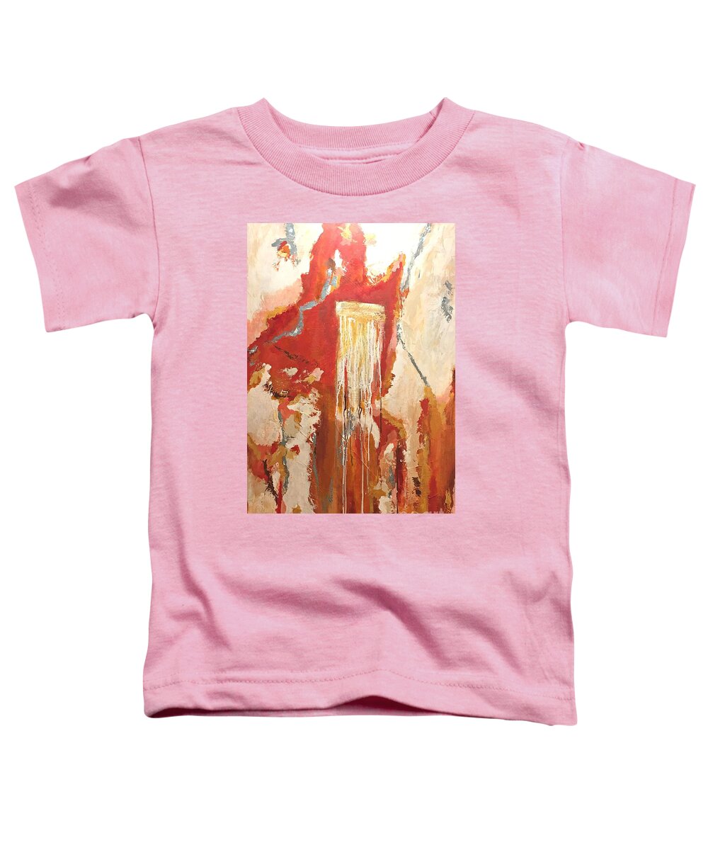Abstract Toddler T-Shirt featuring the painting Sunrise Springs by Mary Mirabal