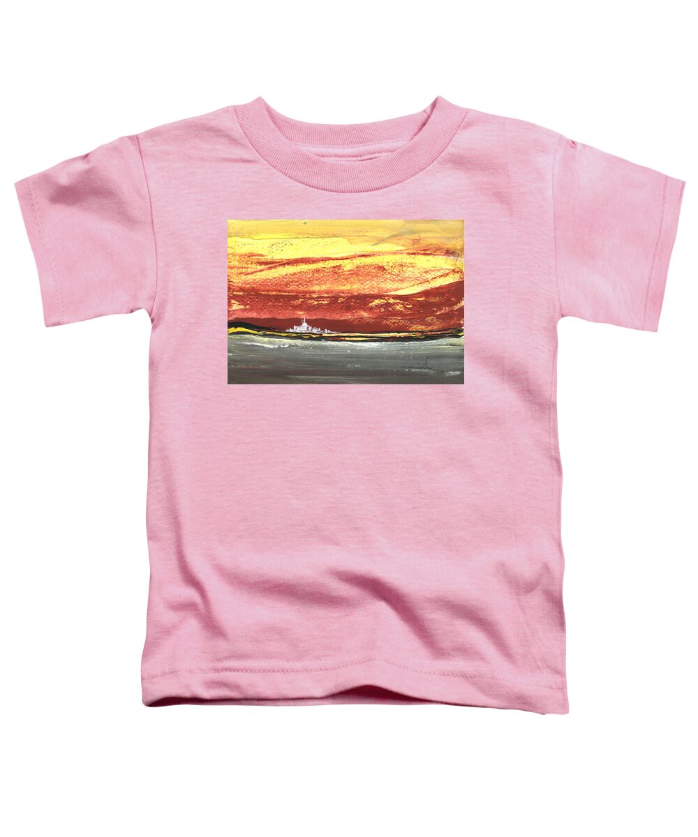 Watercolour Landscape Toddler T-Shirt featuring the painting Sunset 14 by Miki De Goodaboom