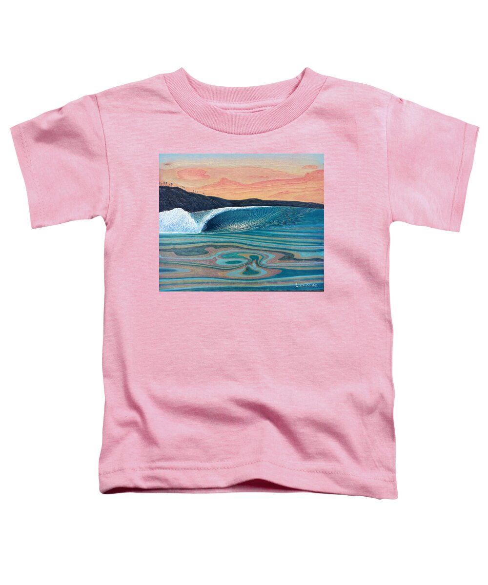 Surfart Toddler T-Shirt featuring the painting Sunset Barrel by Nathan Ledyard