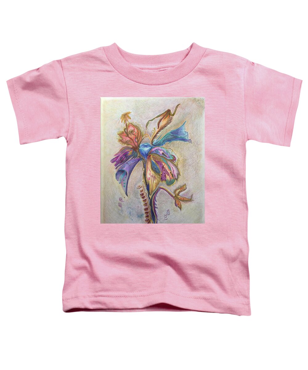 Plants Toddler T-Shirt featuring the drawing Surrender by Suzanne Udell Levinger