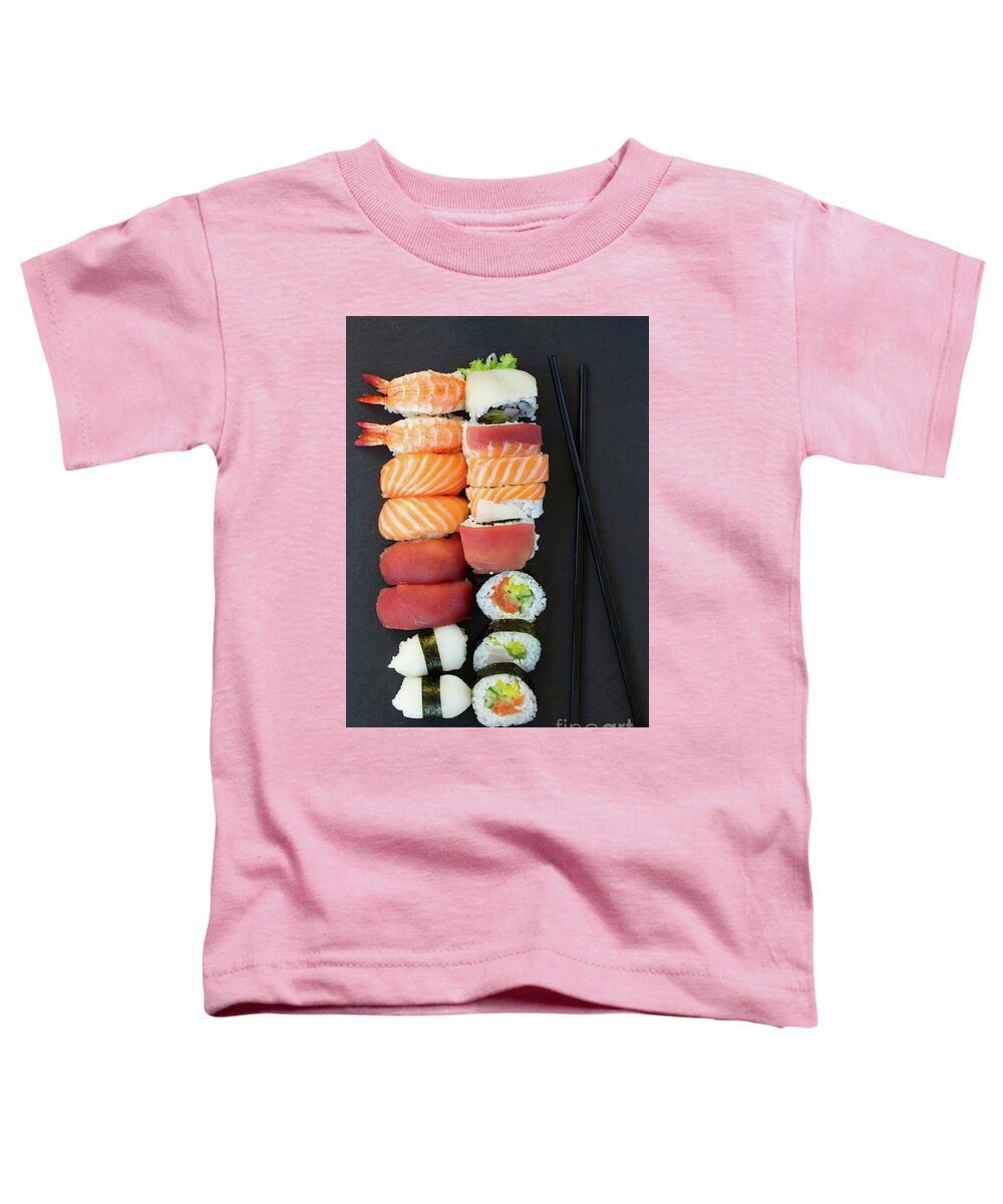 Sushi Toddler T-Shirt featuring the photograph Sushi and Chopsticks by Anastasy Yarmolovich