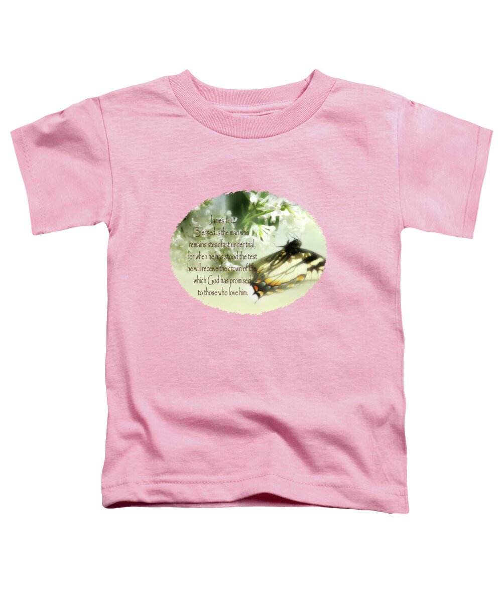 Swallowtail And Lilac Toddler T-Shirt featuring the digital art Swallowtail and Lilac by Anita Faye