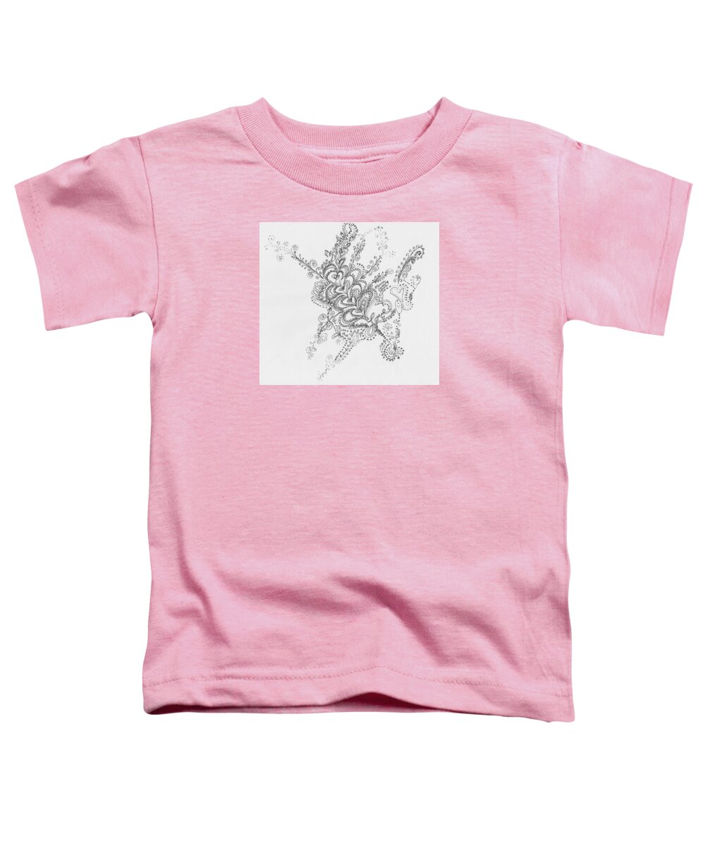 Caregiver Toddler T-Shirt featuring the drawing Swirls by Carole Brecht