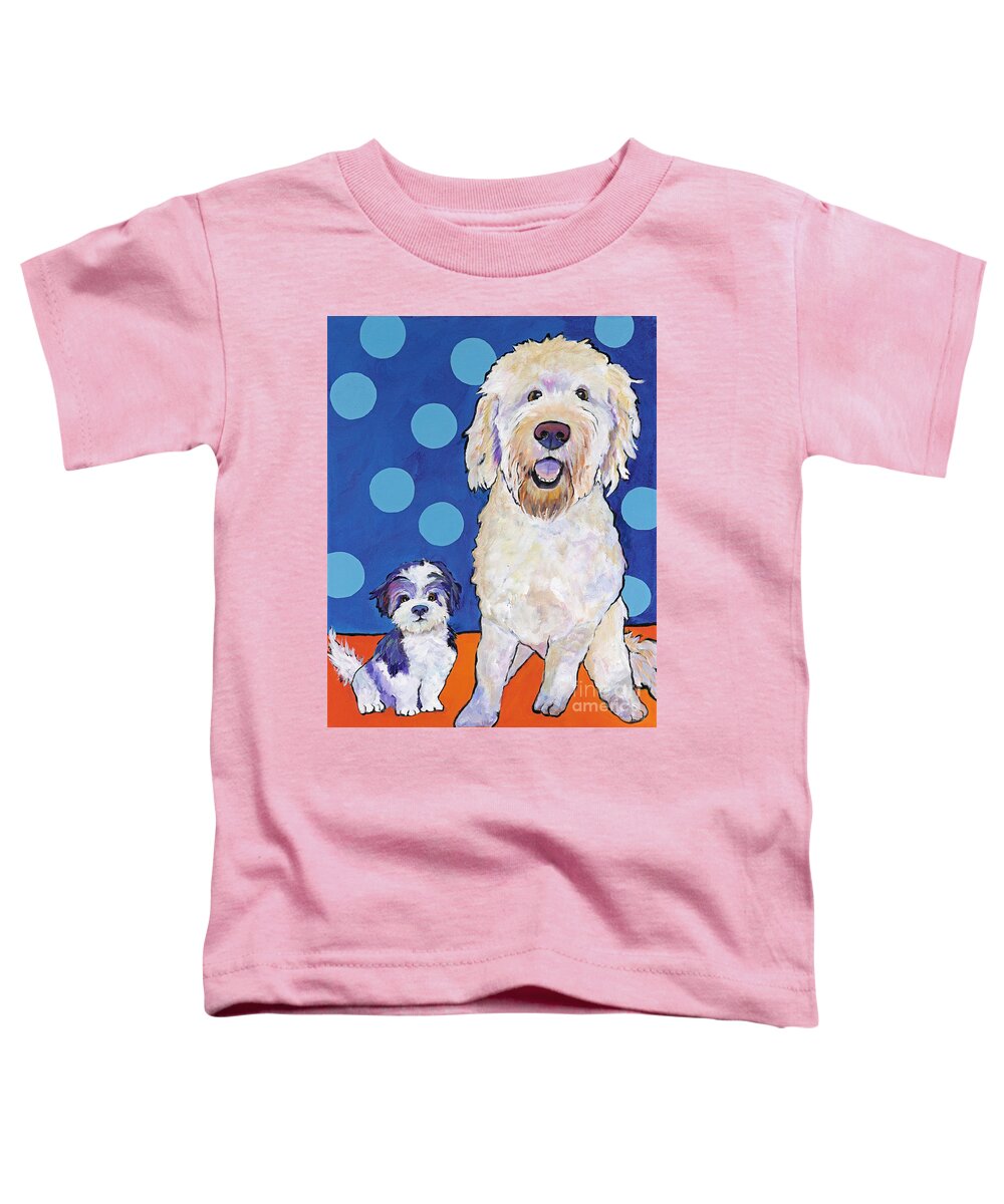 Pet Portraits Toddler T-Shirt featuring the painting The Blues Brothers by Pat Saunders-White