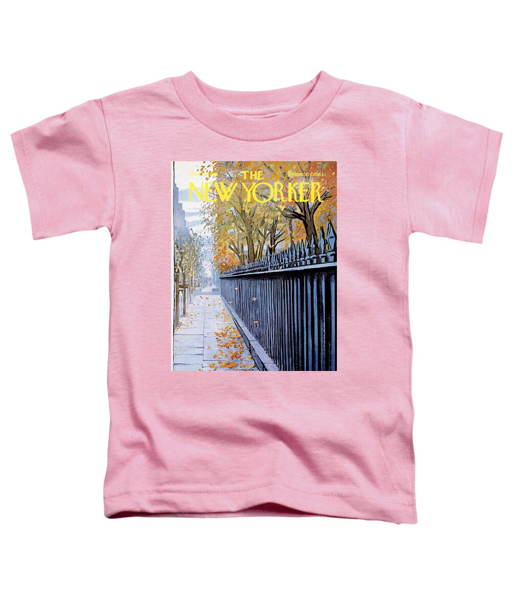Season Toddler T-Shirt featuring the painting New Yorker October 19, 1968 by Arthur Getz