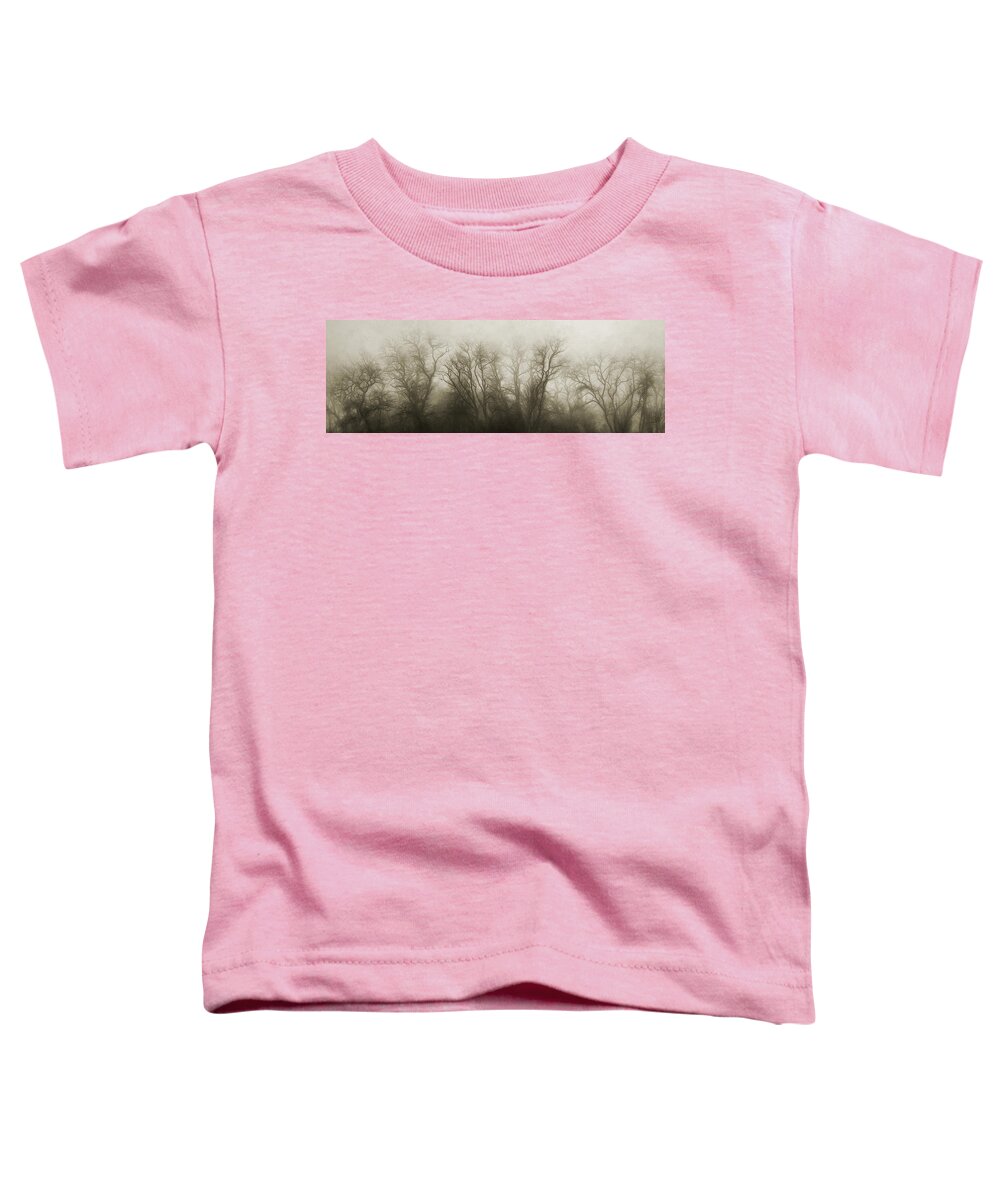 Foggy Toddler T-Shirt featuring the photograph The Secrets of the Trees by Scott Norris