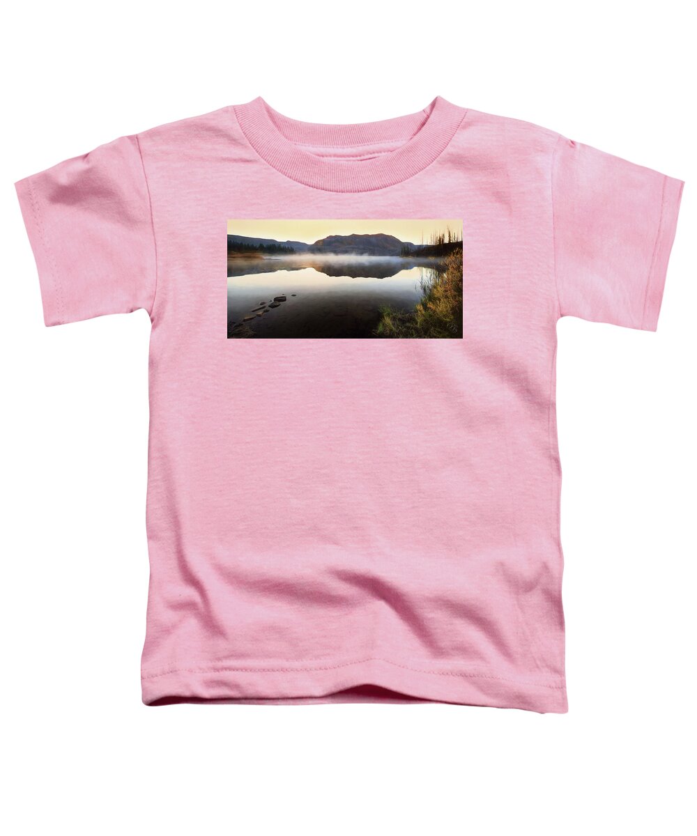 Flat Tops Wilderness Toddler T-Shirt featuring the photograph Trappers Lake Sunrise by Debra Boucher
