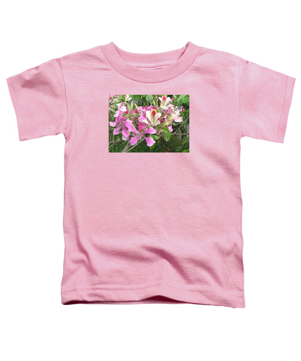 Pink Orchid Tree Toddler T-Shirt featuring the photograph Tree of Orchids by James Temple