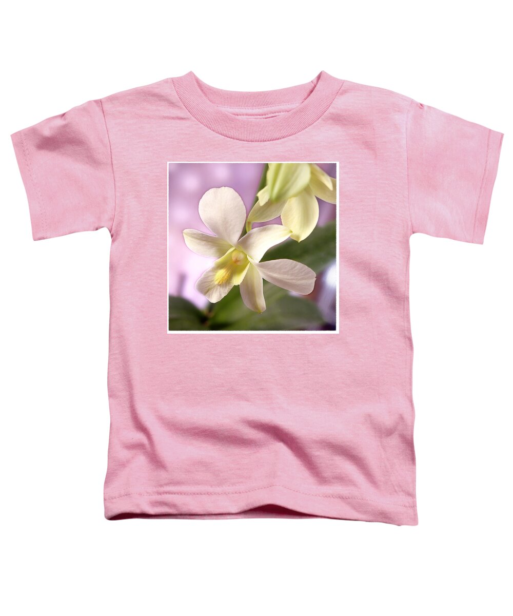 White Flower Toddler T-Shirt featuring the photograph Unique White Orchid by Mike McGlothlen