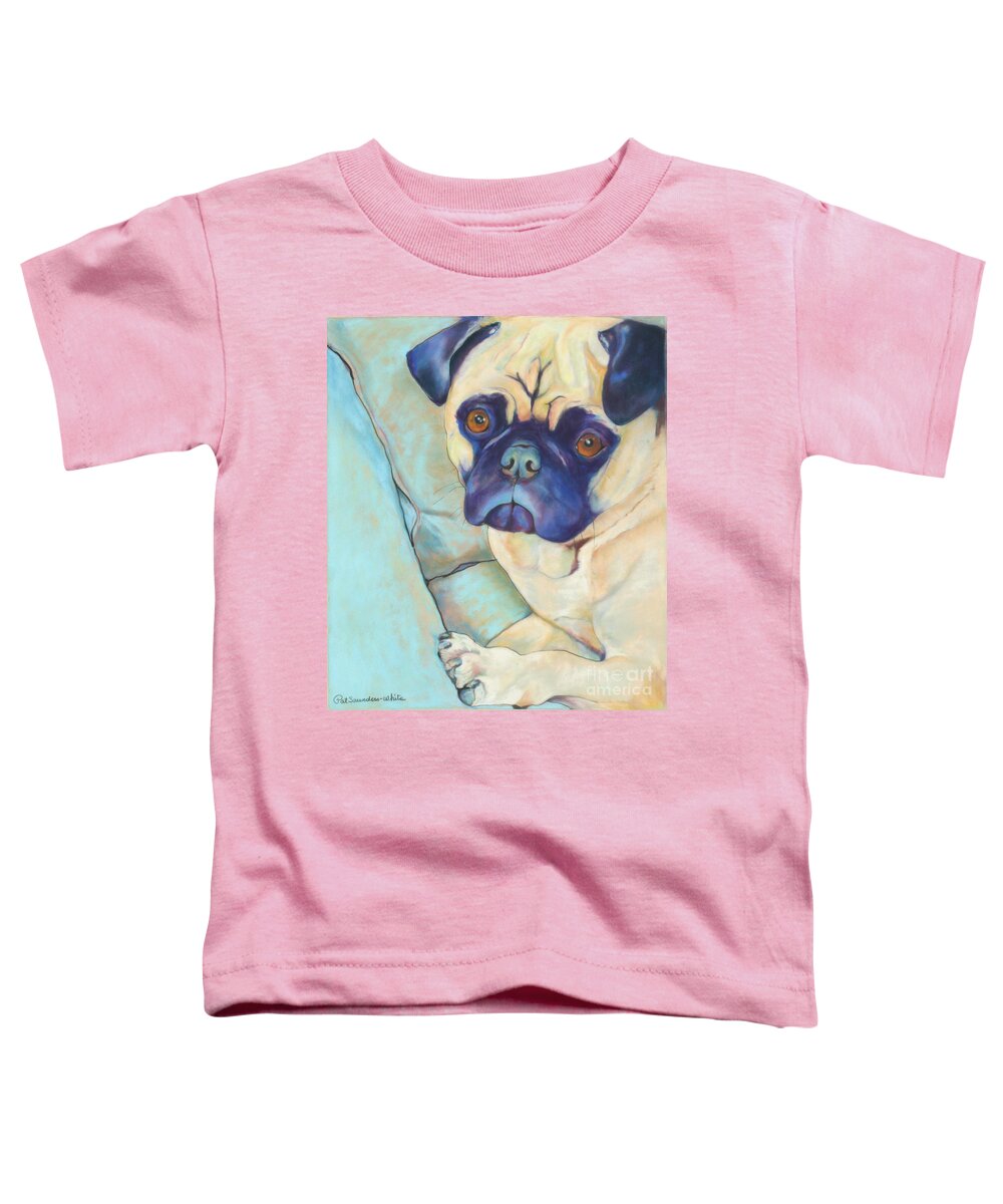 Pug Toddler T-Shirt featuring the pastel Valentino by Pat Saunders-White
