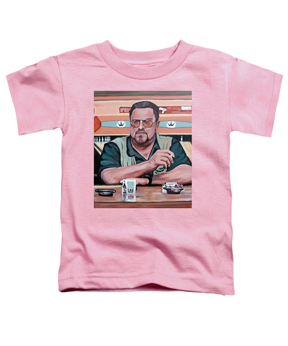 The Dude Toddler T-Shirt featuring the painting Walter Sobchak by Tom Roderick