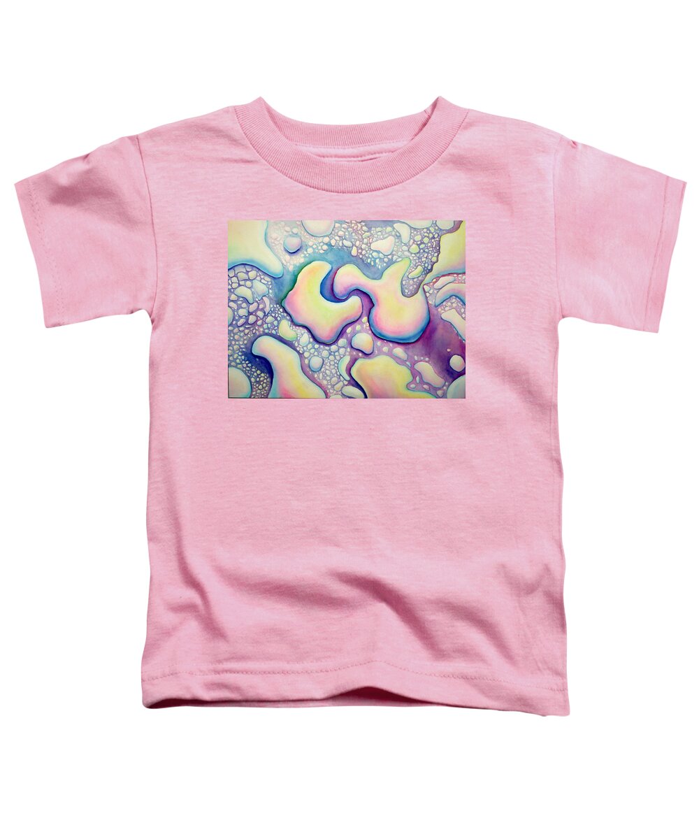 Water Toddler T-Shirt featuring the painting Waterdrop Dance by Nancy Mueller