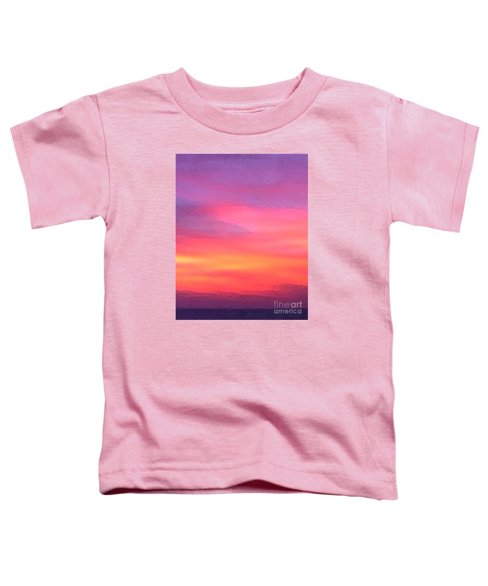 Sundown Toddler T-Shirt featuring the photograph When the deep purple falls sunset by Barbie Corbett-Newmin