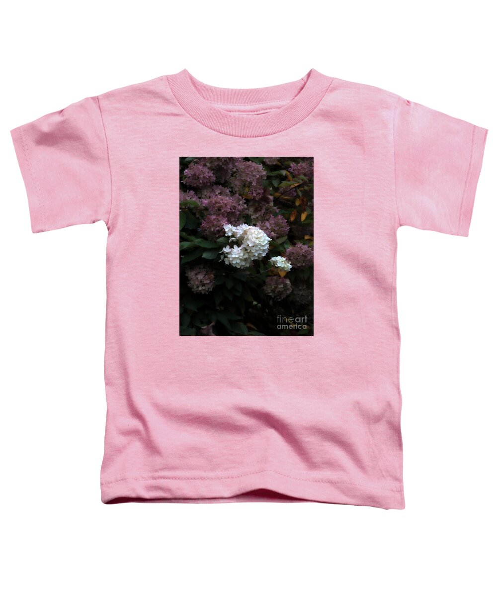 Floral Toddler T-Shirt featuring the photograph White Among Purple by Marcia Lee Jones