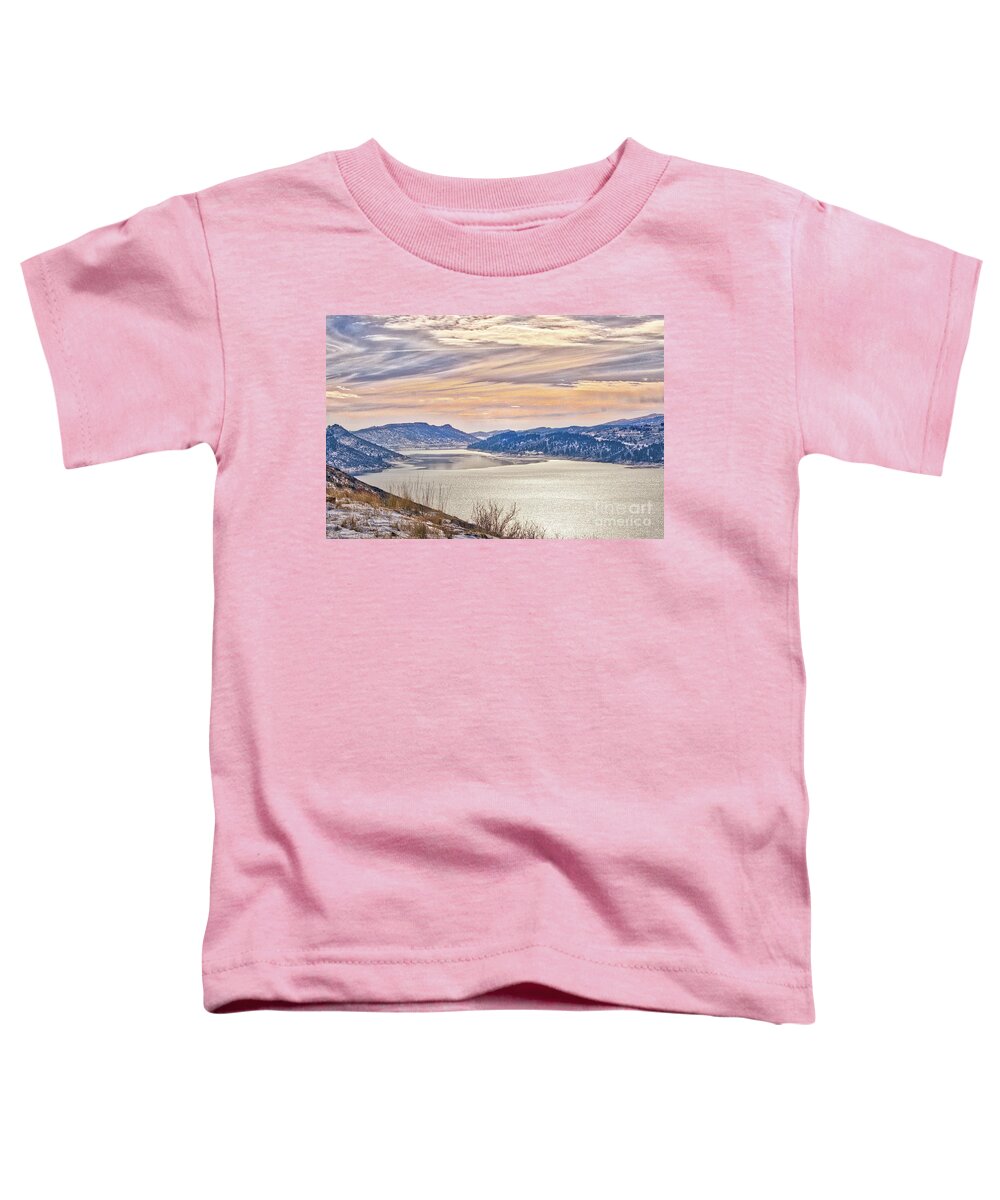Winter Toddler T-Shirt featuring the photograph Winter at Horsetooth Reservior by Cindy Schneider