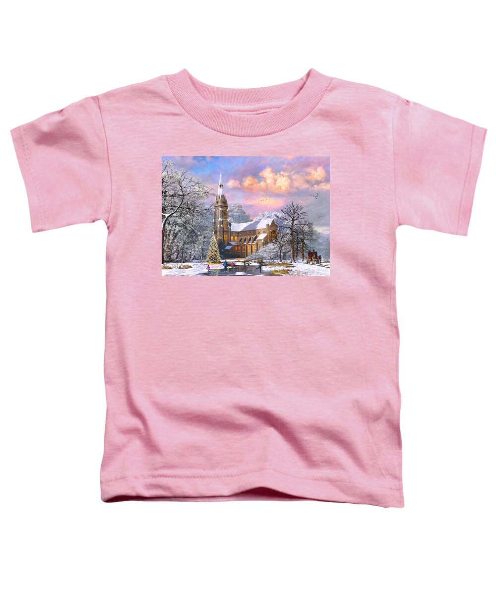 Skaters Toddler T-Shirt featuring the digital art Winter Cathedral by MGL Meiklejohn Graphics Licensing