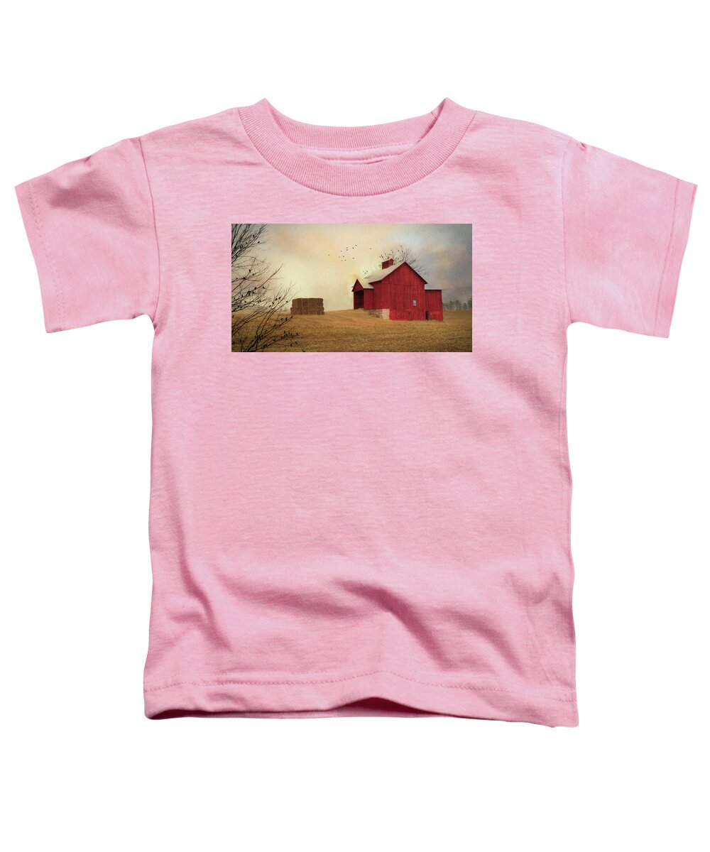 Barn Toddler T-Shirt featuring the photograph Winter's Arrival by Lori Deiter