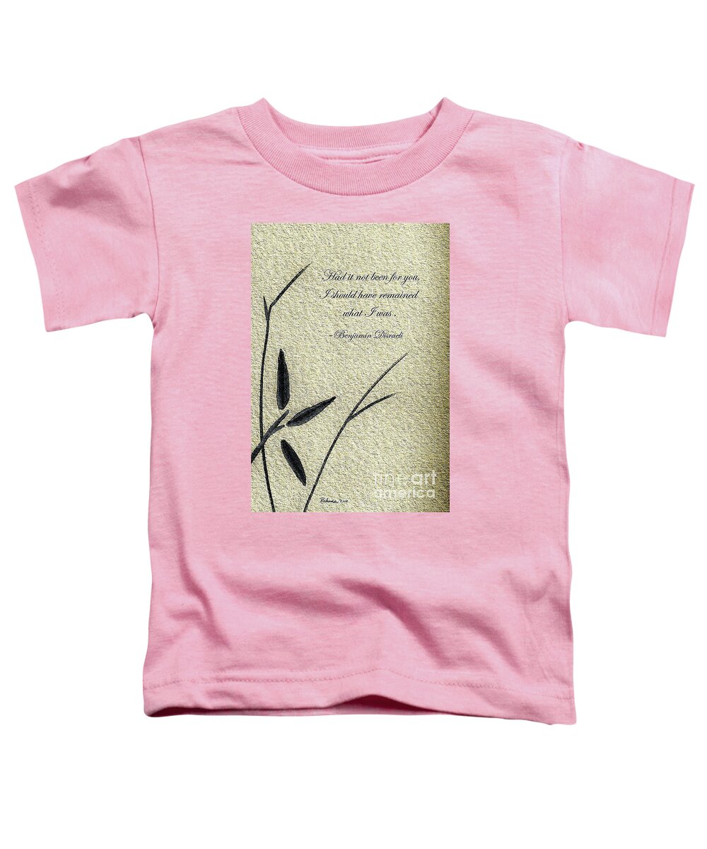 Abstract Toddler T-Shirt featuring the mixed media Zen Sumi 4o Antique Motivational Flower Ink on Watercolor Paper by Ricardos by Ricardos Creations