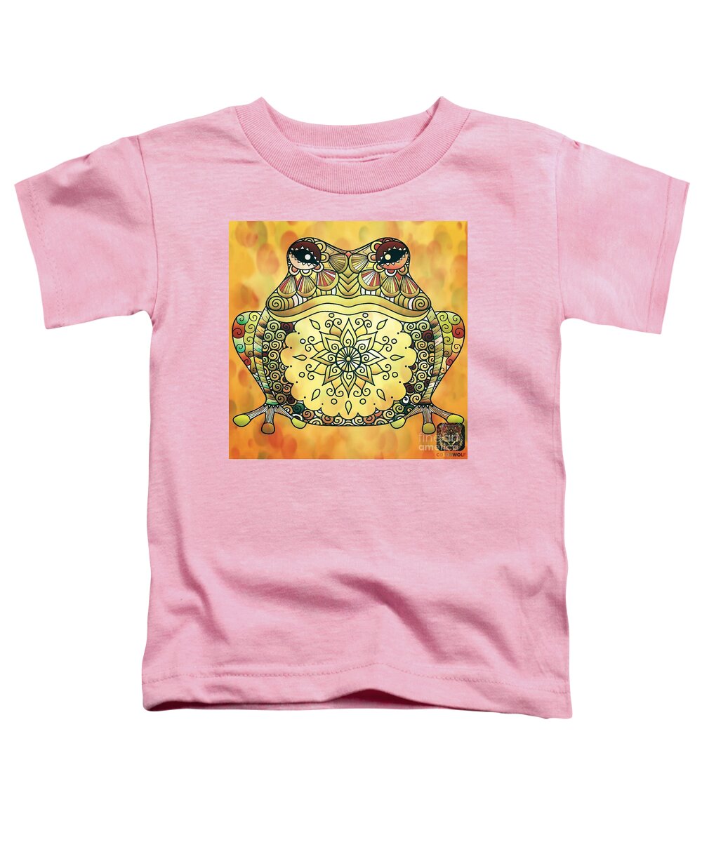 Zentangle Frog Toddler T-Shirt featuring the mixed media Zentangle Frog by Maria Urso