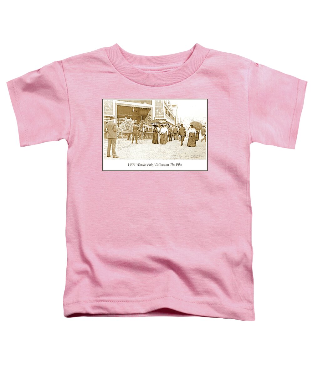 Sepia Tone Toddler T-Shirt featuring the photograph 1904 Worlds Fair, Visitors on The Pike by A Macarthur Gurmankin