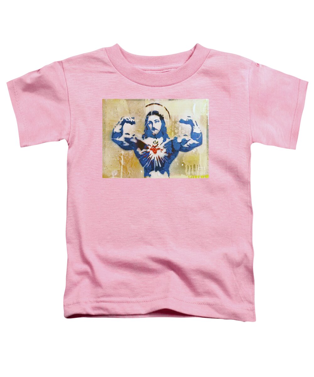 Stencil Toddler T-Shirt featuring the mixed media Savior #1 by SORROW Gallery