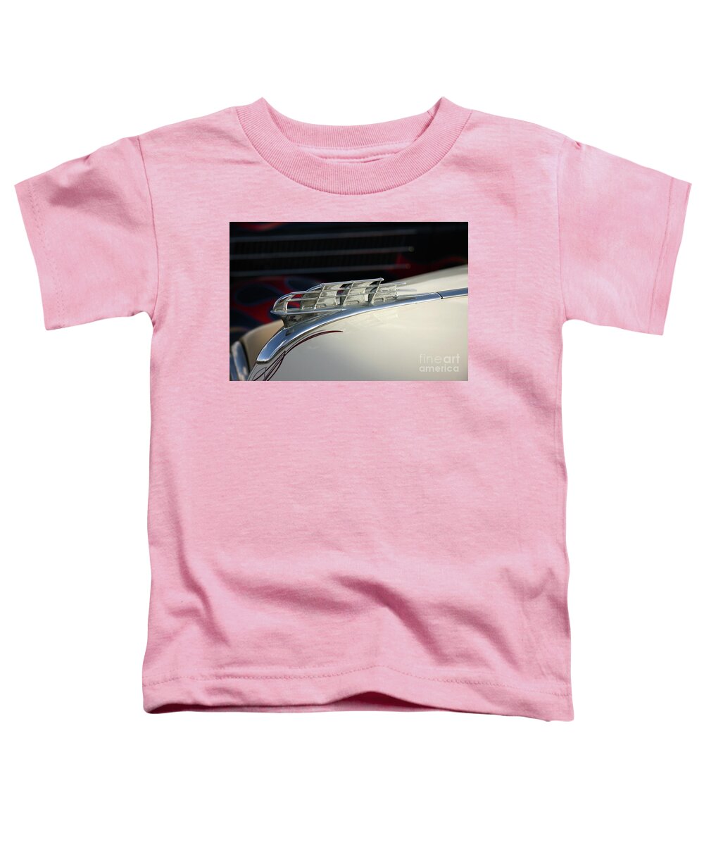 1950 Plymouth Hood Ornament Toddler T-Shirt featuring the photograph 1950 Plymouth by Terri Brewster