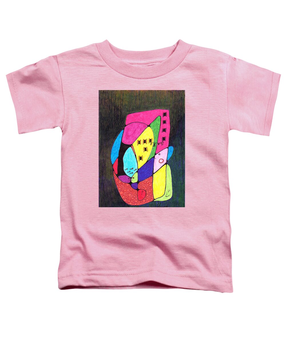Lew Hagood Toddler T-Shirt featuring the mixed media 46.ab.10 by Lew Hagood