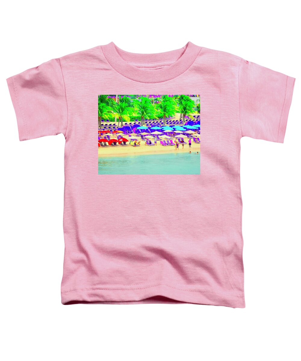 Debra Grace Addison Toddler T-Shirt featuring the photograph A Day at the Beach by Debra Grace Addison