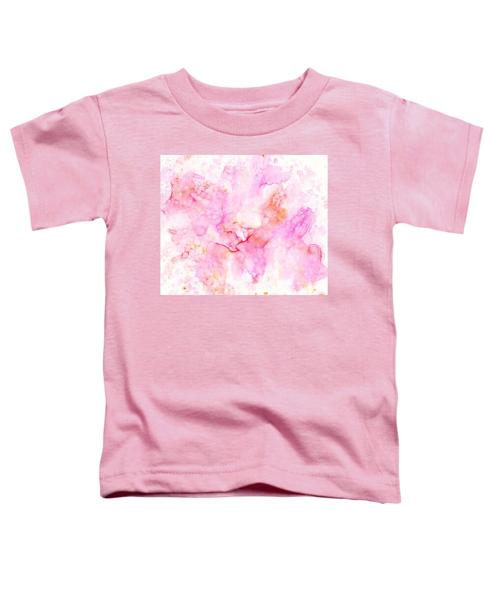 Pink Toddler T-Shirt featuring the painting Abstract 36 by Lucie Dumas