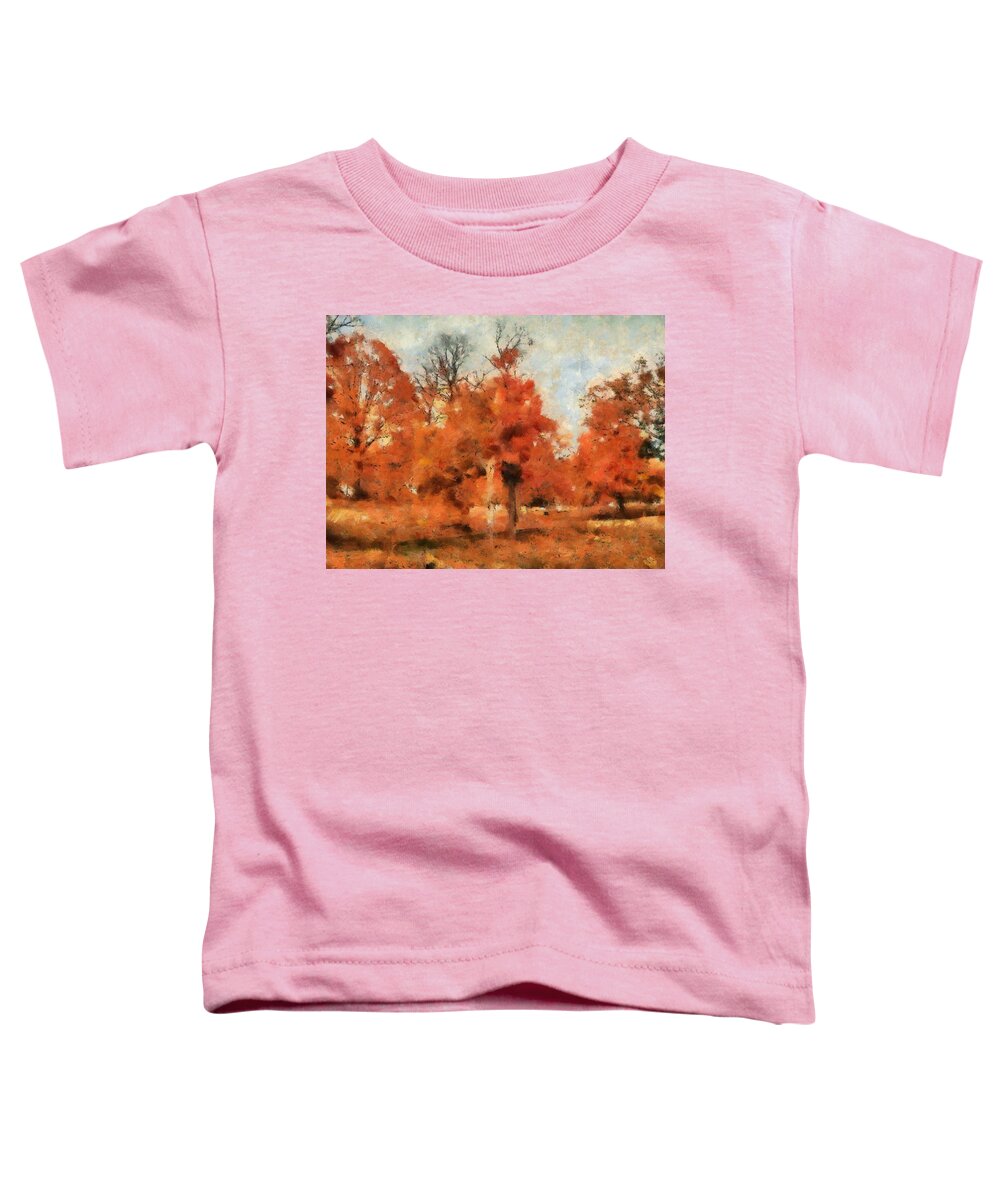 Fall Toddler T-Shirt featuring the mixed media Afternoon in the Cemetery I by Christopher Reed