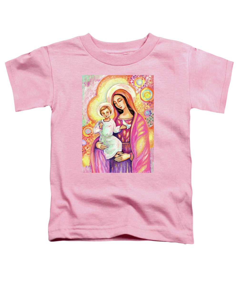 Mother And Child Toddler T-Shirt featuring the painting Blessing from Light by Eva Campbell