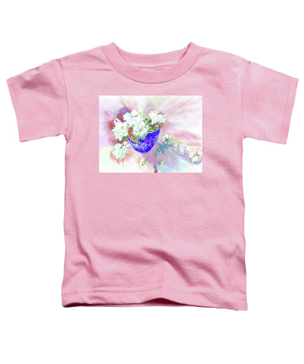 Watercolor Toddler T-Shirt featuring the painting Cherry Blossoms by Xavier Francois Hussenet