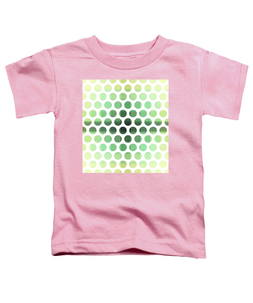 Pattern Toddler T-Shirt featuring the mixed media Colorful Dots Pattern - Polka Dots - Pattern Design 6 - Cream, Aqua, Teal, Olive, Green by Studio Grafiikka