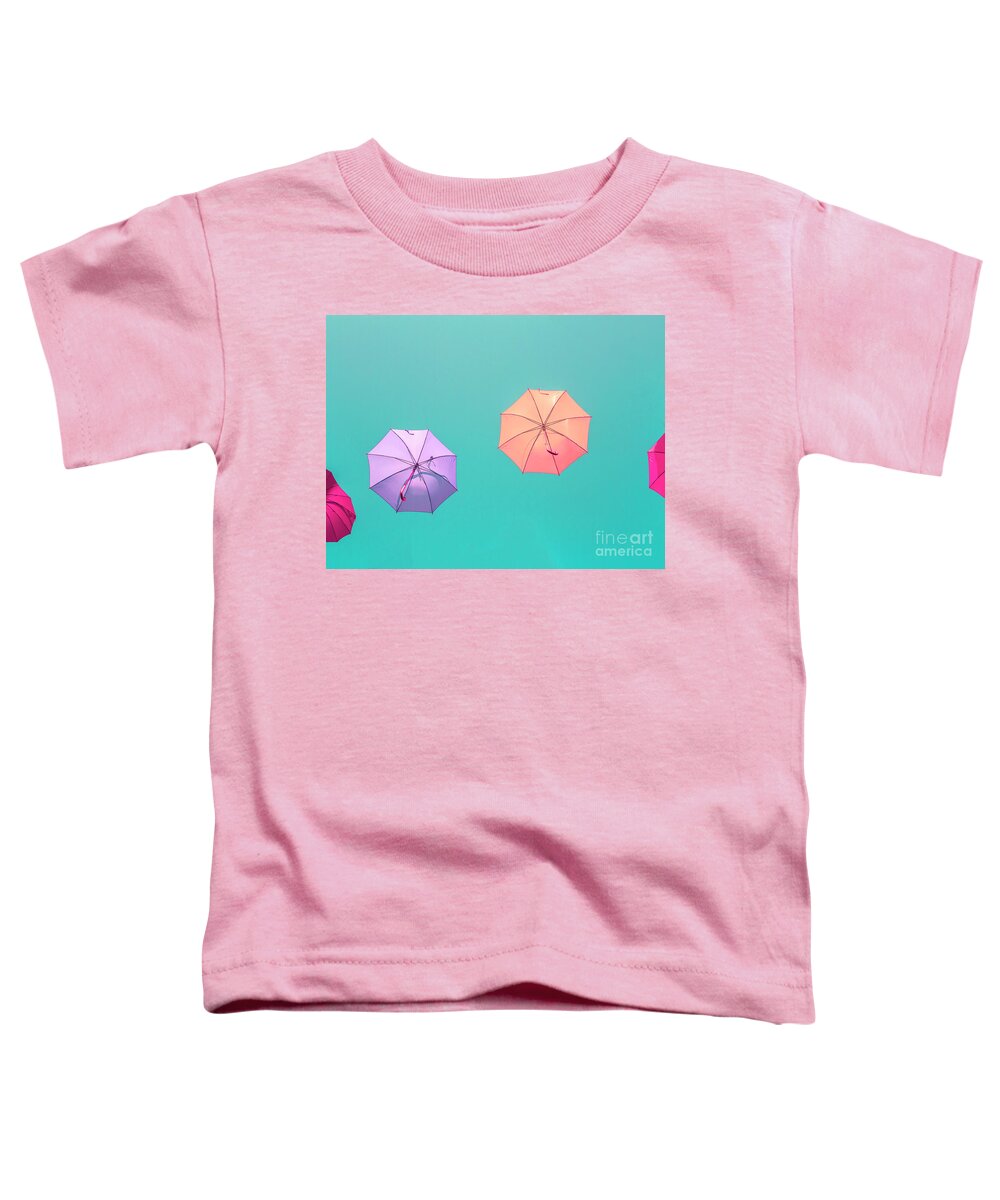 Color Toddler T-Shirt featuring the photograph Colorful umbrellas by Patricia Hofmeester