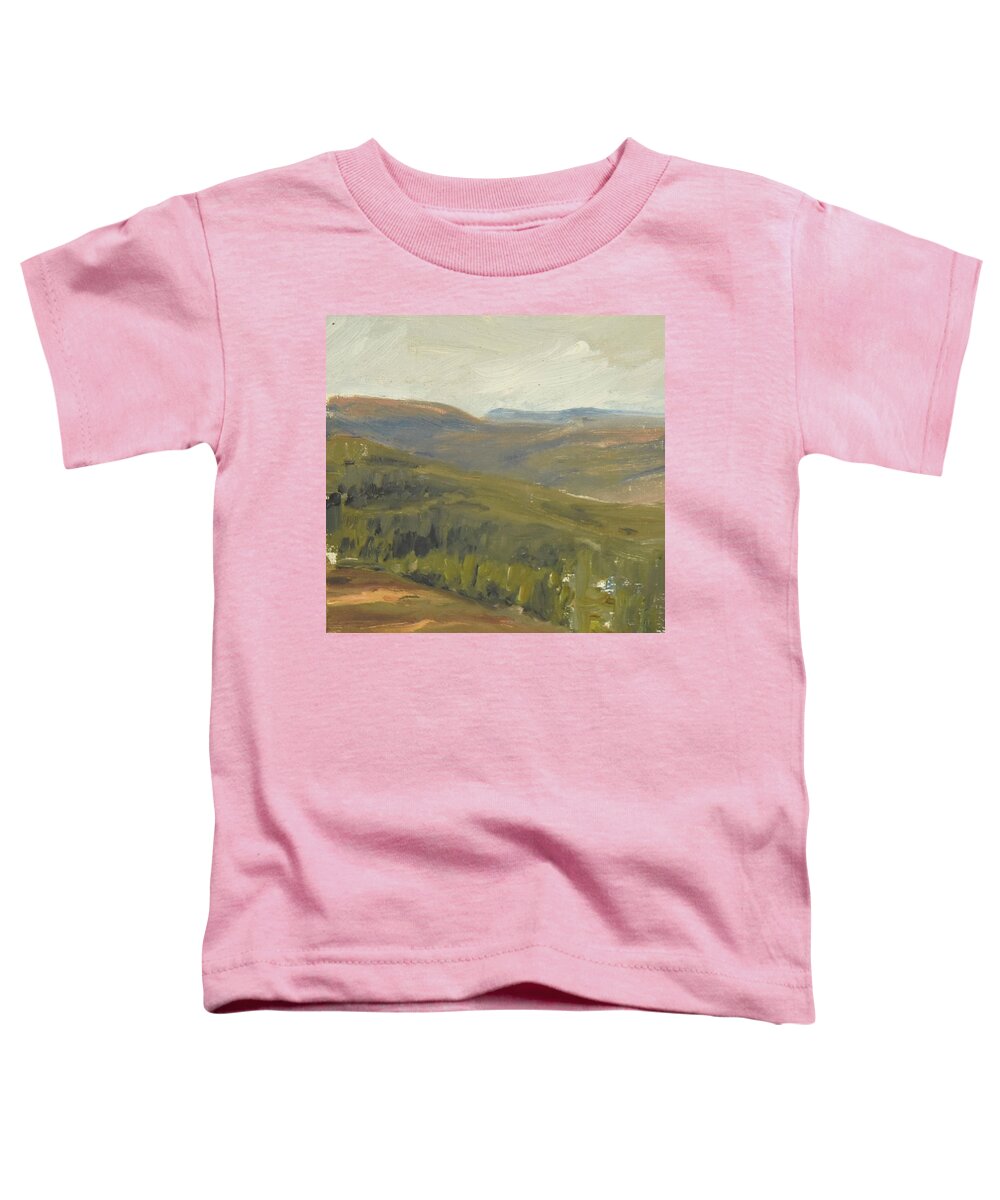 Landscape Toddler T-Shirt featuring the painting dagrar over salenfjallen- Shifting daylight over mountain ridges, 1 of 12_1244_ljusad_1,1MBb_85x90cm by Marica Ohlsson