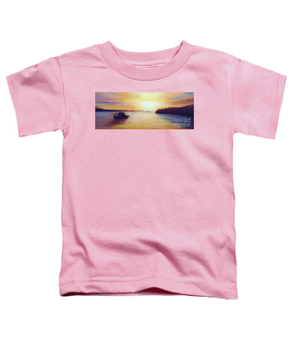 Dawn Toddler T-Shirt featuring the painting Dawn on Pigeon Lake, excerpt by Sarah Irland