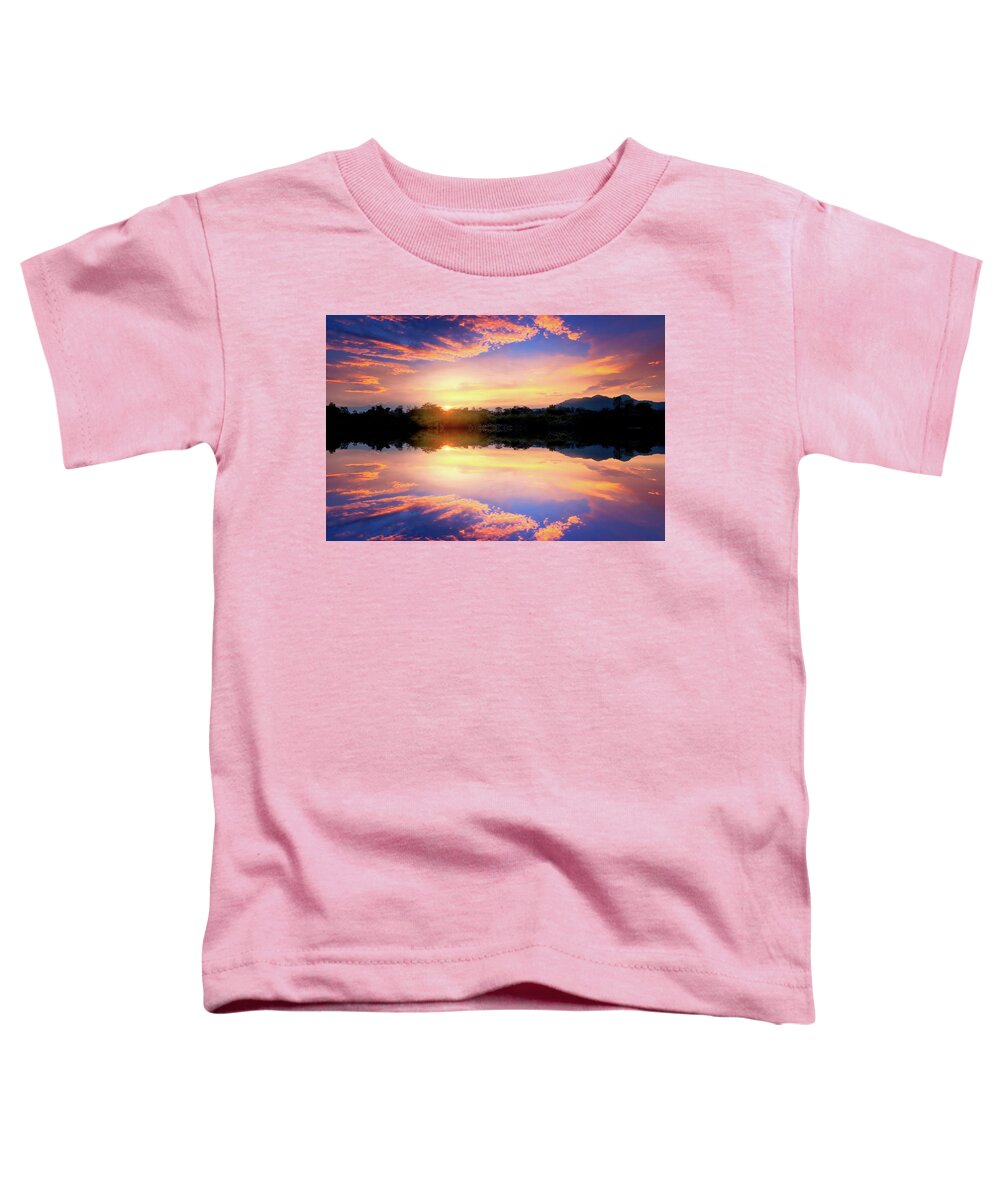 Sunset Toddler T-Shirt featuring the photograph Dialogues with the sea by Philippe Sainte-Laudy