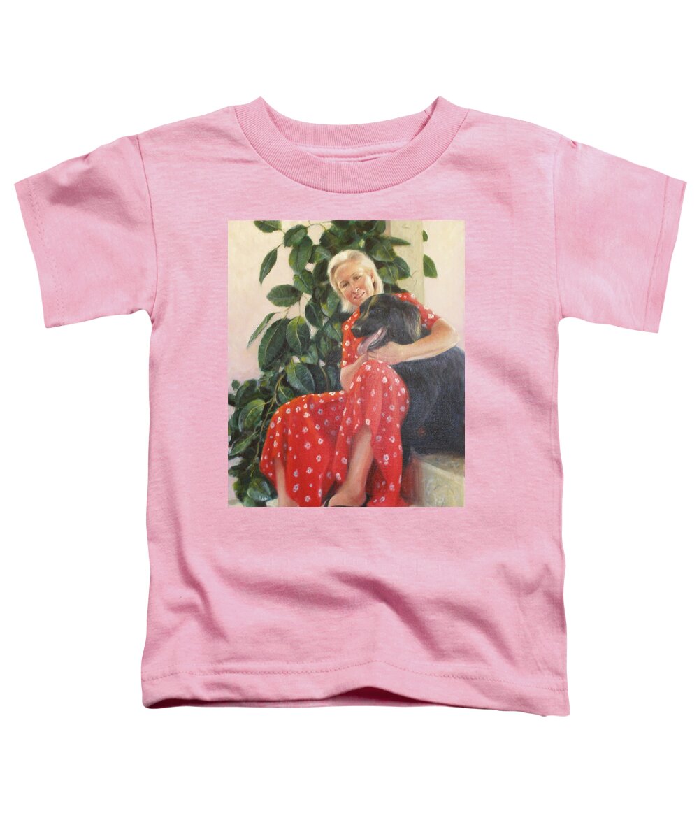 Realism Toddler T-Shirt featuring the painting Diane and Cinder by Donelli DiMaria