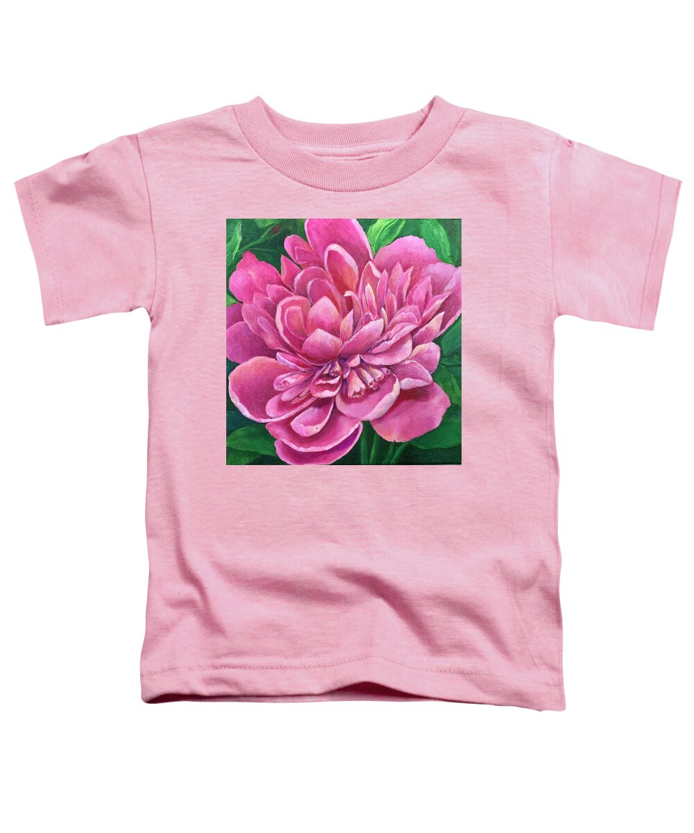 Rose Toddler T-Shirt featuring the painting Pretty In Pink by Jane Ricker